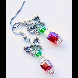 Christmas Red Multicolor Crystal Gift Earrings